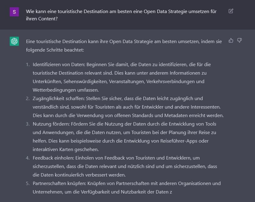 Screenshot eines ChatGPT Dialogfelds